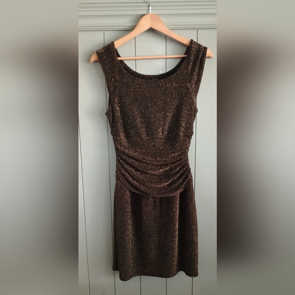 Bisou Bisou Shimmering Gold Midi Dress